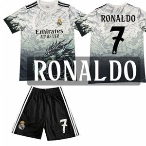 Ronaldo Madrid #7 Special Limited Dragon Edition Soccer Kids Jersey Shorts Set